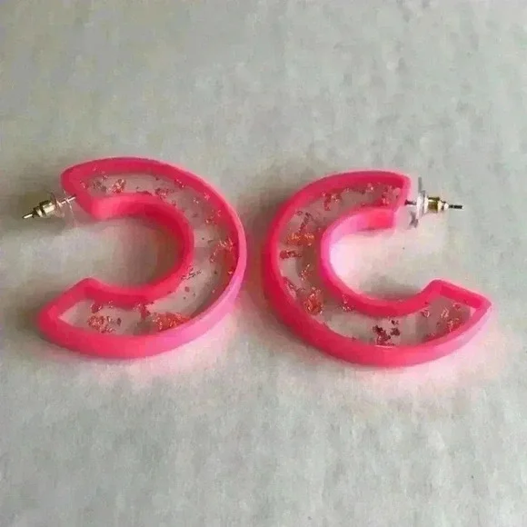 INC new Gold Tone Medium Resin Speckled in Pink - Picture 6 of 8